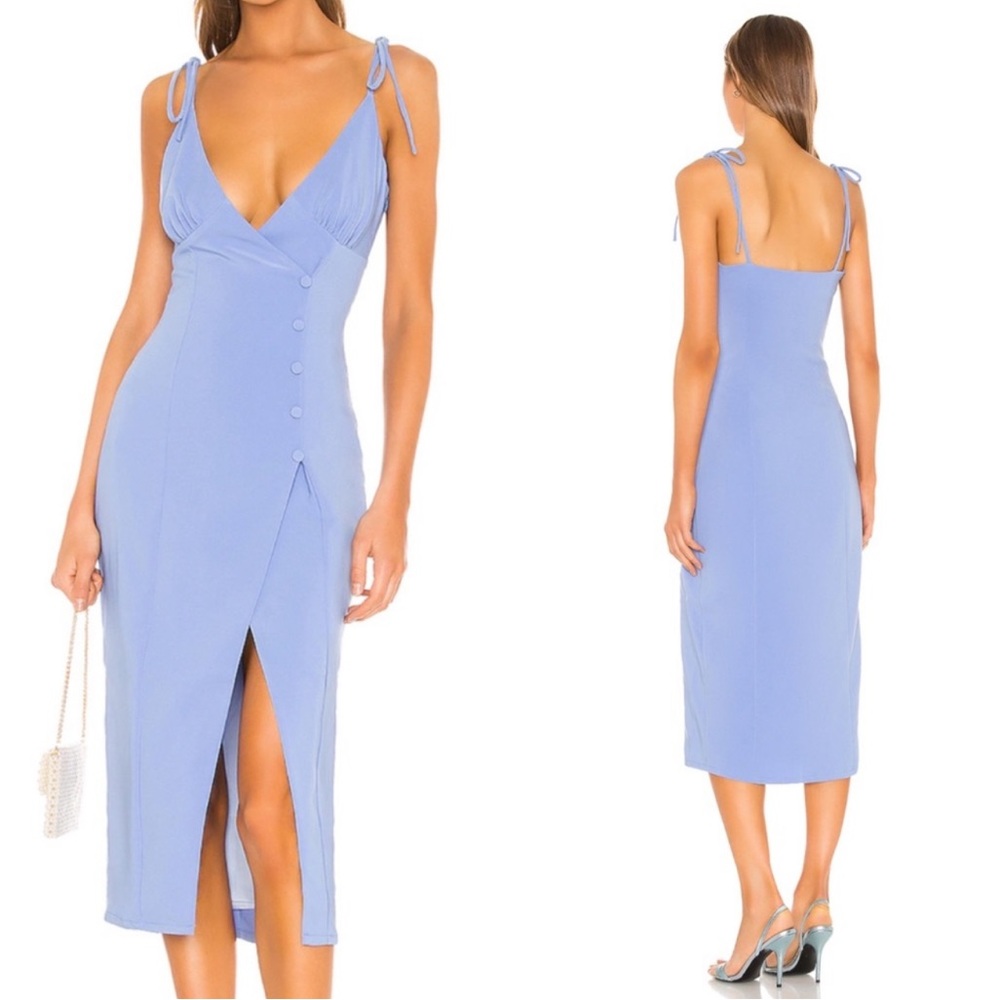 Camila Coelho Aaliyah Midi Dress Periwinkle Size Small